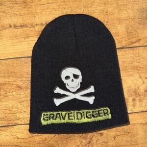 Grave Digger Monster Truck Beanie Black Y2K